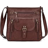 KL928 Crossbody Bags for Women, Multi Pocket Shoulder Bags, Medium PU Leather Cross Body Purses
