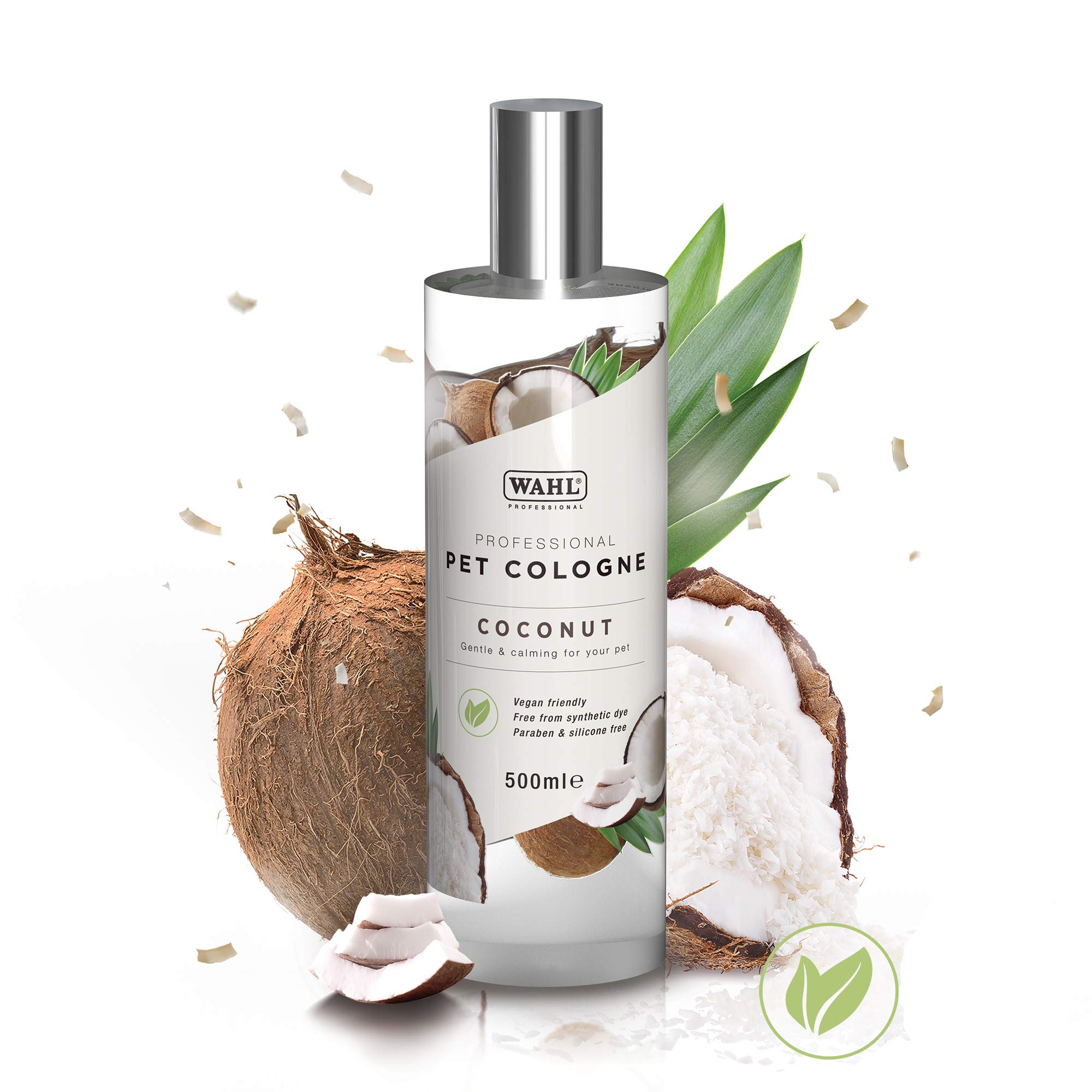 Wahl Dog Perfume Spray, Pets Cologne, Grooming Pets At Home, Free of Sulphates, Parabens, Alcohol, Vegan Friendly, Deodorise and Rejuvenate Animal Skin and Coat, Coconut Scent 500ml