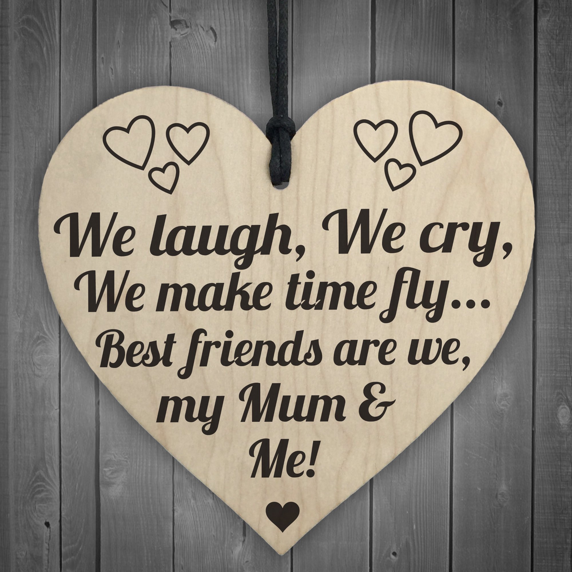 RED OCEAN Best Friends My Mum & Me Wooden Hanging Heart Plaque Mothers Love Plaque Gift