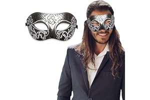 LUXURY MASK Masquerade Mask for Men - Antique Look Mask for Halloween, Venetian Party, Masquerade Party, Mardi Gras, & Prom