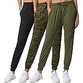 Real Essentials 3 Pack: Women's Lounge Joggers Sweatpants with Pockets Yoga Running Athletic Workout (Available in Plus Size)