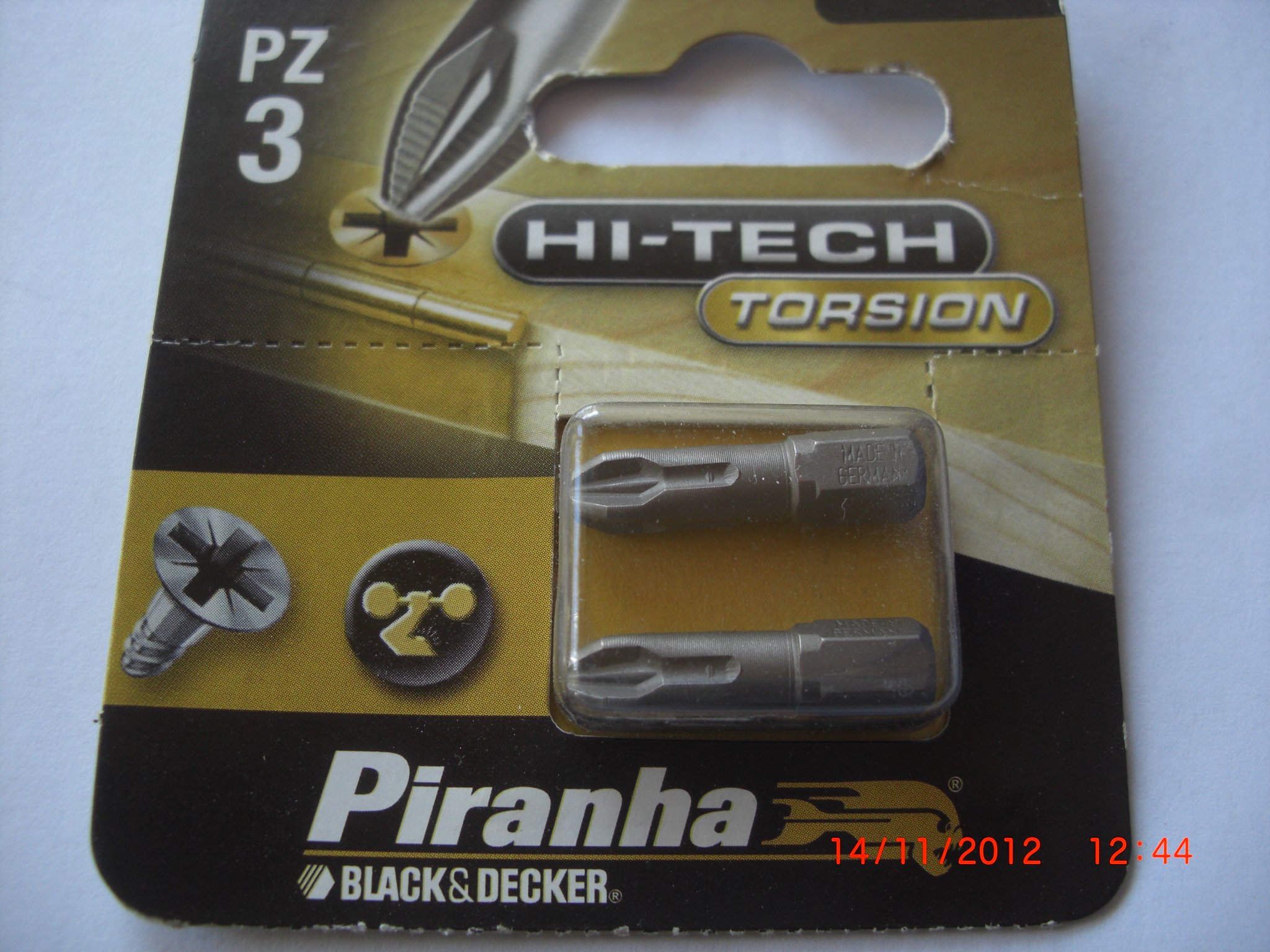 Piranha X62042-XJ PZ3 25mm Bit Screwdriver Torsion (2 Pieces)