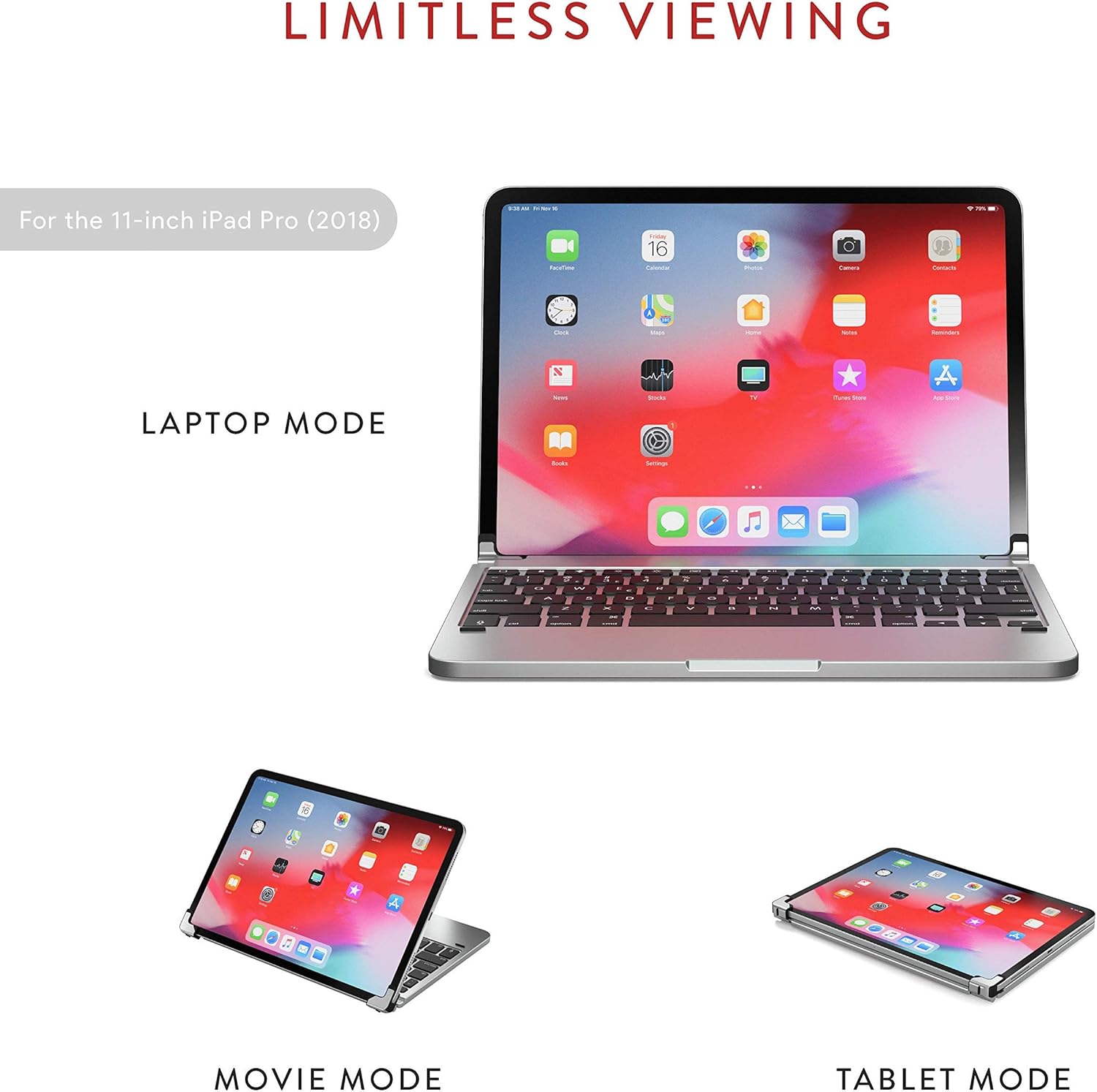 Long Battery Life Space Gray Aluminum Wireless Bluetooth Keyboard With Backlit Keys 2020 Model Only Brydge Pro 11 0 Keyboard For Ipad Pro 11 Inch 2nd Generation Computers Accessories Tablet Accessories