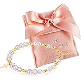 Baby Crystals 14K Gold Plated Bracelets for Girls or Boys, Christening, Communion, Keepsake Birthday Jewelry, Baptism Gifts for Girl, Newborn, Toddler, Baby Bracelets for Infant Girls