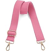 Hamdecro Wide Purse Strap Replacement Crossbody Shoulder Bag, Universal Adjustable Straps for Bags, Gold Buckle - Pink