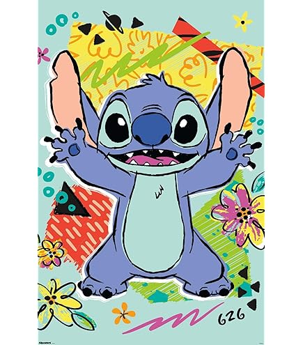 PÓSTER DE PARED DISNEY LILO AND STITCH DE CAFÉ CON PASADORES