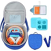 Hard Case Compatible with Yoto Mini (2024 Edition), 3-in-1 Travel Bundle: Silicone Cover + Case with Shoulder Strap (Fits Mini Player & Headphones) + Up to 10 Card Holder for YOTO Cards (Blue)