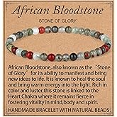 LPBeads Handmade Natural Gemstone Stretch Elastic Bracelet Healing Crystal Round Stone Beads Jewelry Gifts for Women Men