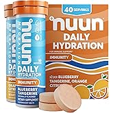 Nuun Hydration Immunity Electrolyte Tablets With 200mg Vitamin C, Blueberry Tangerine + Orange Citrus, 4 Pack (40 Servings)