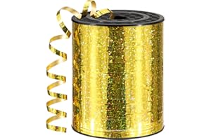 Sagaat 600 Yards Gold Curling Ribbon 1/5 Inch Shiny Metallic Gold Ribbon Thin Balloon String for Gift Wrapping, Art Crafts, Wedding Party, Florists, Christmas