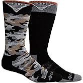 Columbia Phg Camo Wool Crew Socks, Black, One Size, 2 Pair
