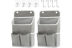 SOMETETH Hanging Basket for Organizing, Wall Organizer with Pockets and Over The Door Organizer，Can for Home, Closet, Office and Camper (2 Grey)