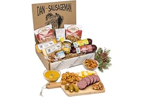 Dan the Sausageman Signature Gifts (Sounder) Gourmet Food Gift Baskets: The Ideal Meat and Cheese Gift Set for Thank You, Holiday, Mothers Day, or Congratulations | Natural Summer Sausage Beef Snack Box Variety Pack