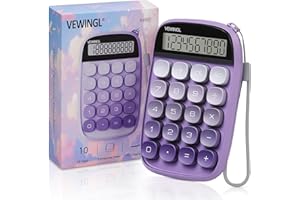 VEWINGL Mechanical Switch Purple Calculator - 10 Digit Large LCD Display and Buttons, Great for Everyday Life and Basic Offic