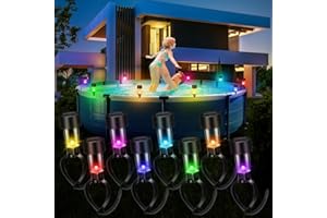 VIHOSE Pool Solar Lights for Framed Above Ground Pools Waterproof LED Solar Light Outdoor Swimming Pool Fence Decorations Pool Accessories Night Lights(Colorful Light,8 Pcs)