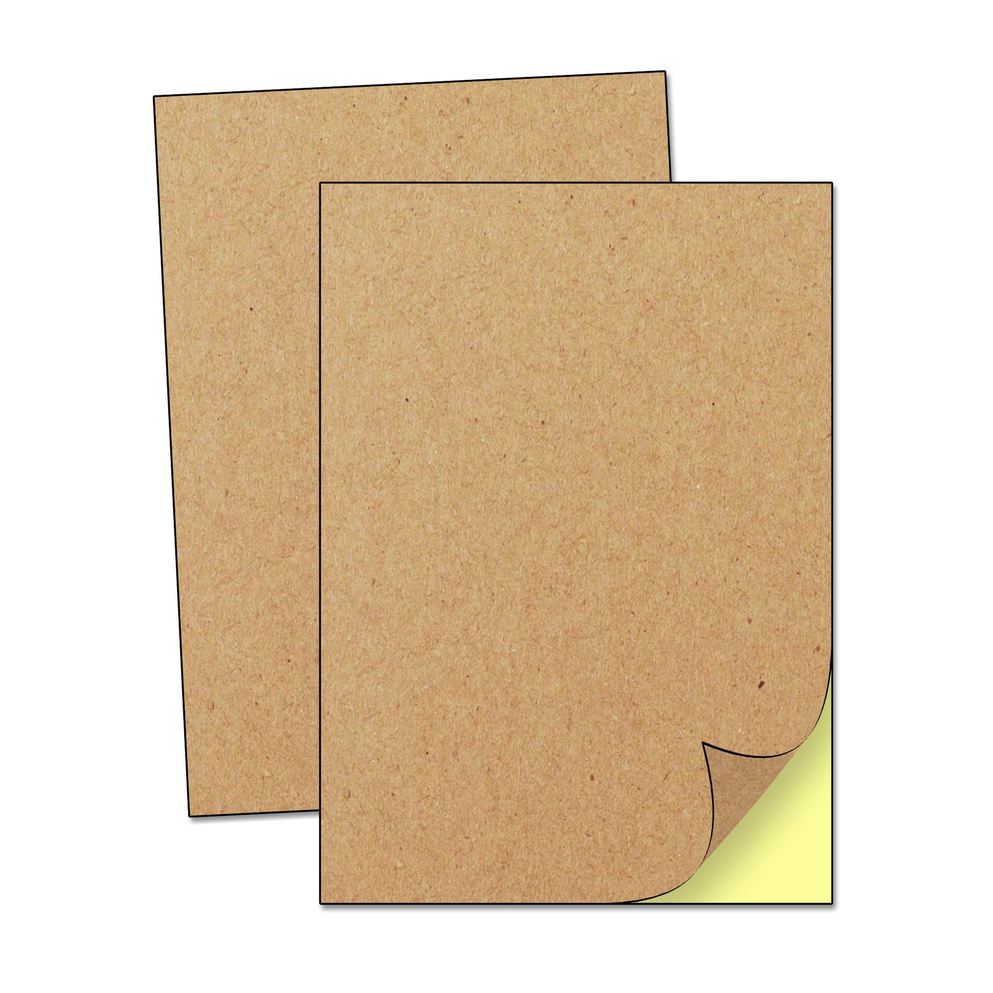 50 sheets - A4 Kraft Brown Sticker Paper Label Sheets, Laser/Inkjet Printing