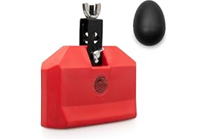 Tamstone Jam Block - Latin Jam Drum Block Mount - Latin Percussion Instrument - Clave, Gock, Gock, Tempo Blocks - Improved Wing Nut Attachment to Drum Set - with Egg Shaker