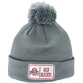 ZHATS NCAA Unisex-Adult NCAA Officially Licensed Pom Beanie Patch Defer Gray