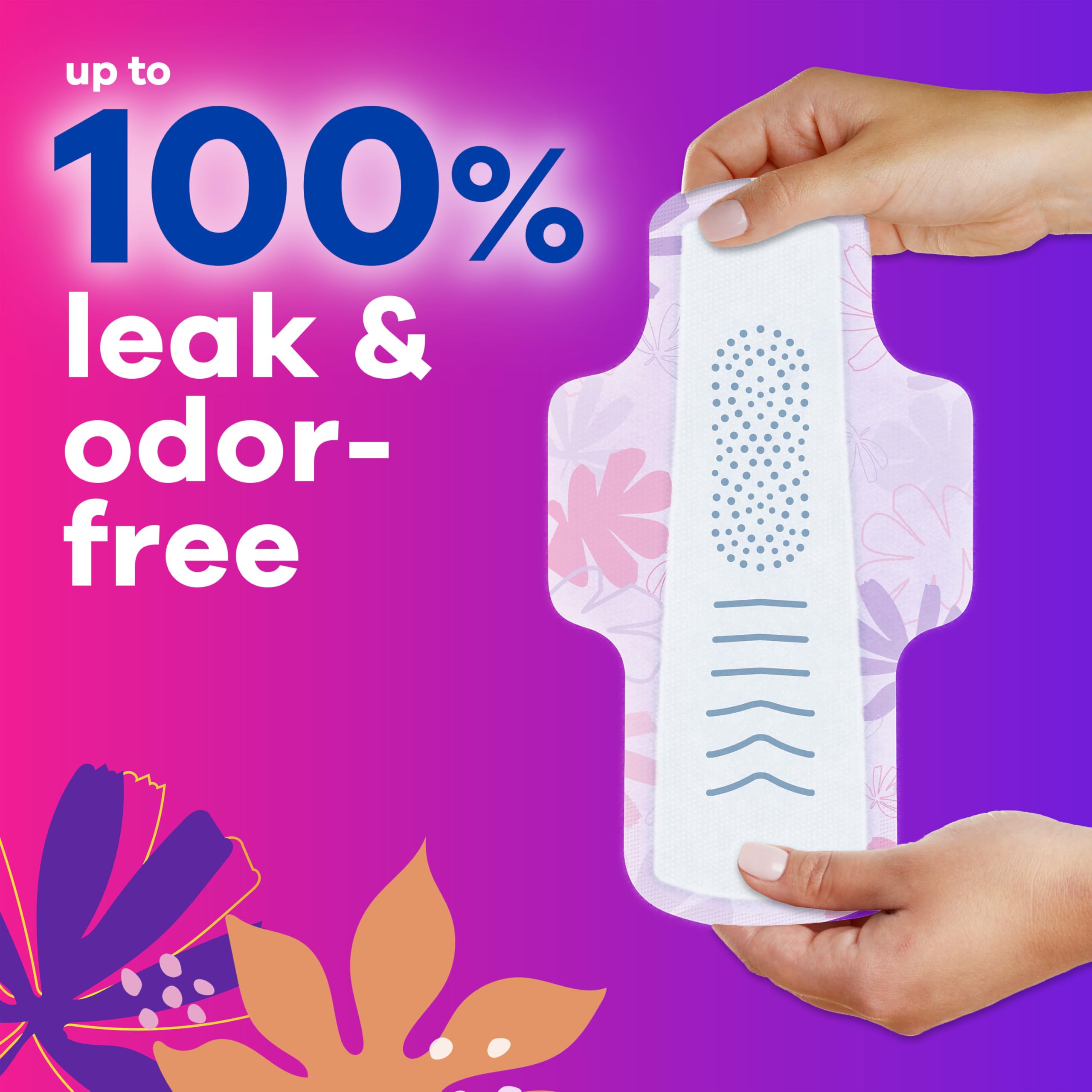 Always Radiant Feminine Pads for Women, Flexfoam Pads with Wings, Size 1, Regular Absorbency, Lightly Scented, 90 Count (3 Packs of 30)