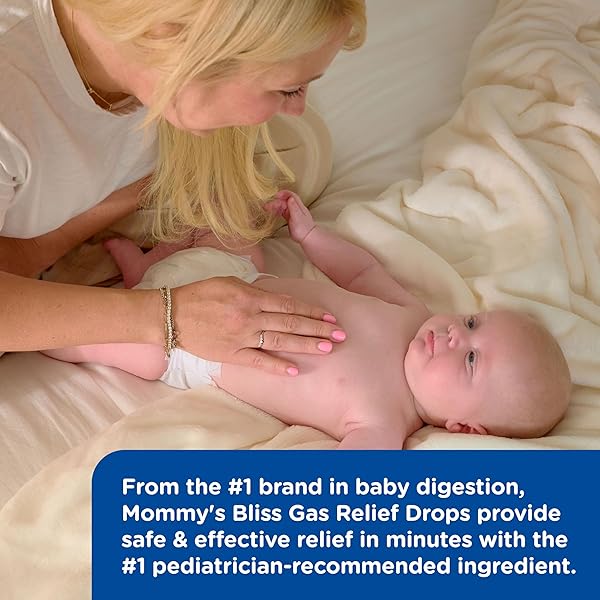 MOMMY’S BLISS GAS RELIEF DROPS BOTTLE, SIMETHICONE DROPS FOR INFANTS, RELIEVES STOMACH DISCOMFORT, SAFE & GENTLE, GINGER FLAVOR, 1 FL OZ (PACK OF 1)