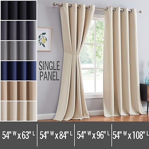 Amazon Com Red Co 54x96 Ivory Blackout Curtain With Grommets And