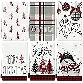 RUIZHUO 6pcs Christmas Kitchen Towels Dish Towel Xmas Tree Quick Drying Dish Cloth Hand Towels Home Decor for Kitchen and Bathroom Decoration Gifts 45x60cm