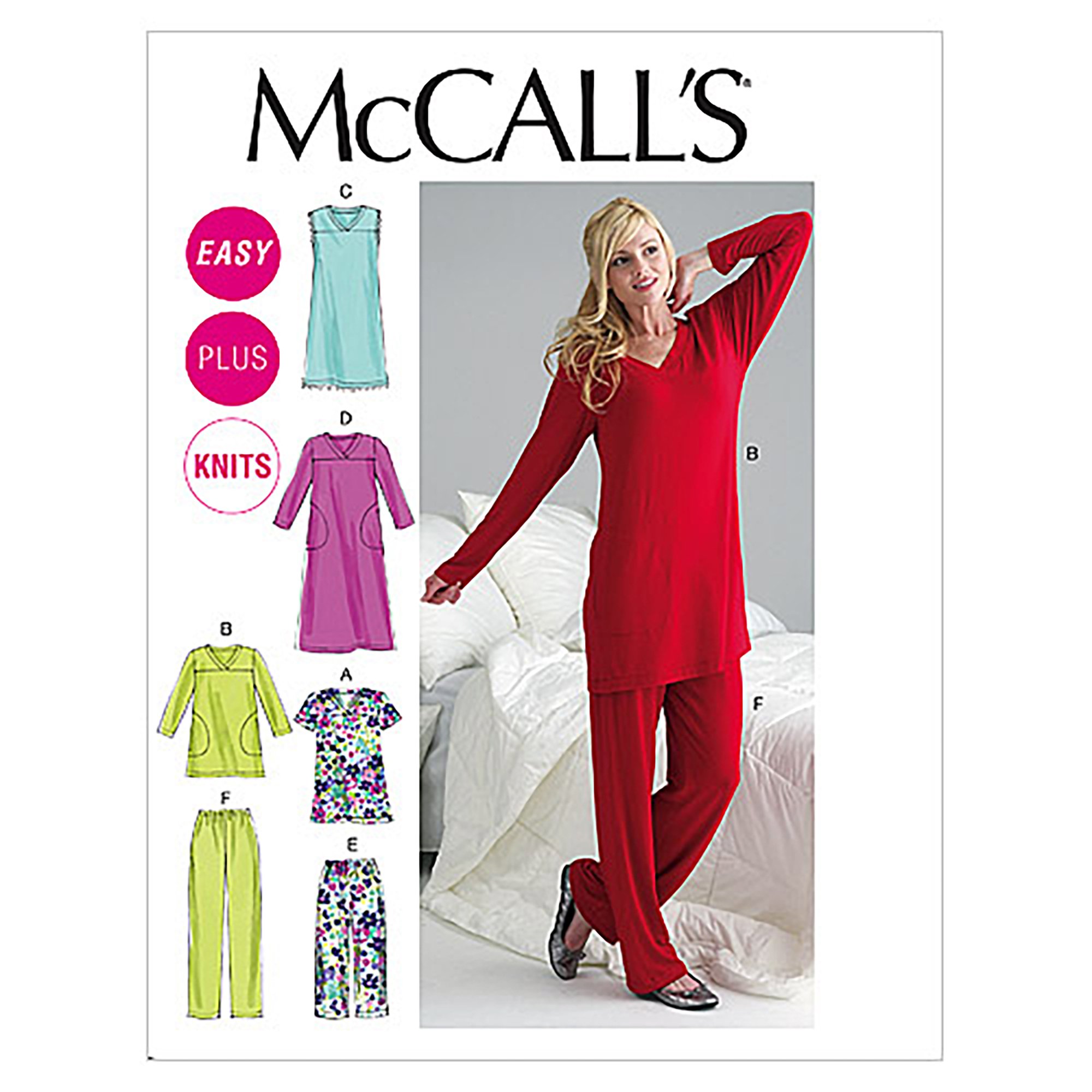 McCall's Patterns M6474 Size B5 8-10-12-14-16 Misses'/ Women's Top, Tunic, Gowns and Pants, Pack of 1, White