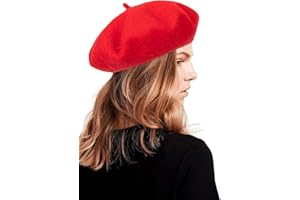 XUOAZ Women Wool Beret Hat, Classic French Style Artist Hat, Solid Color Chic Winter Warm Cap for Girls