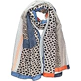 Canxiaoba Women'S Geometric Animal Printed Scarf With Cotton And Linen Texture Shawl