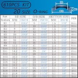 ZDBB 610 Pcs Water Hose Gasket and O Ring Kit NBR Sealing Set view 3