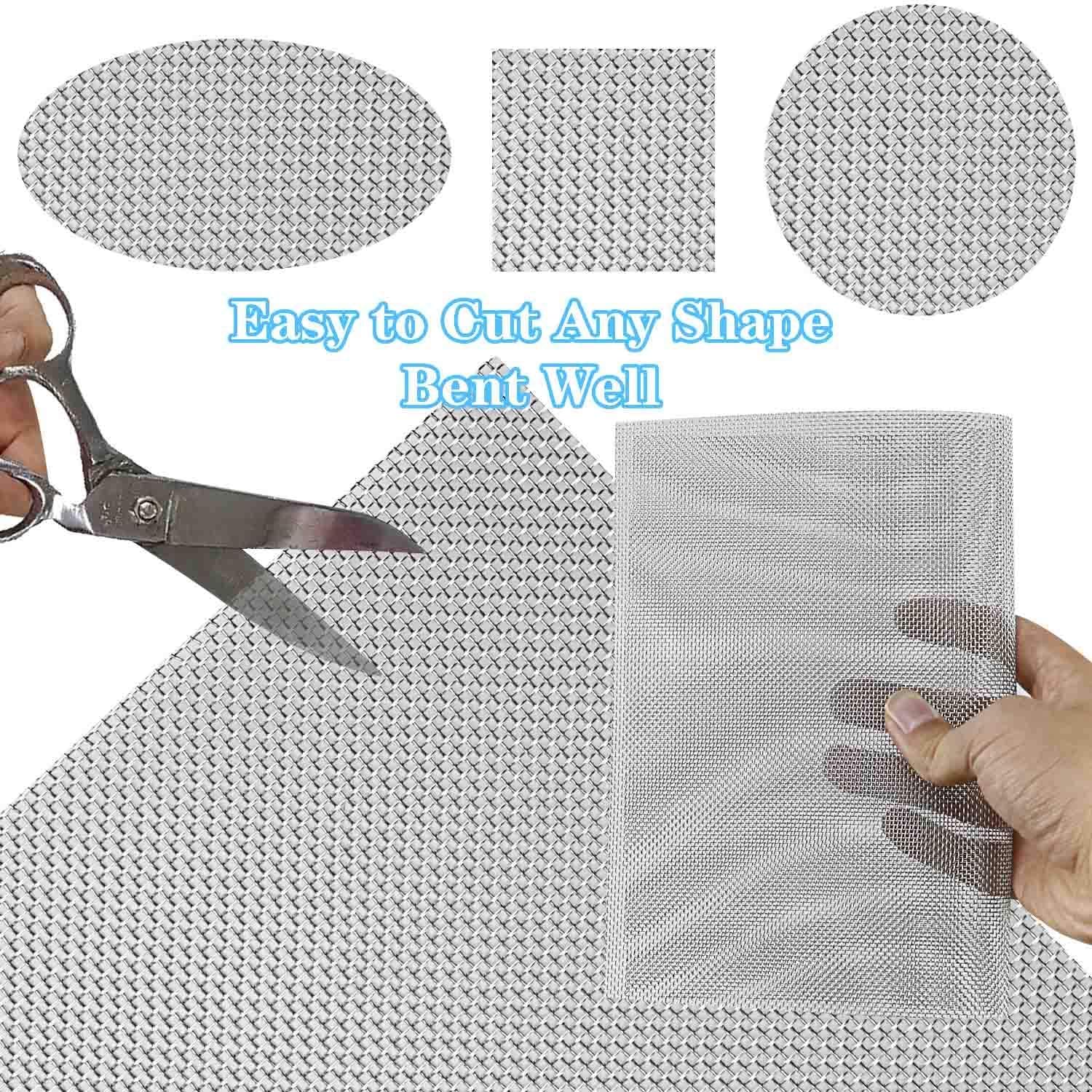 JHN 2 Pack 304 Stainless Steel Woven Wire 20 Mesh, 12"X8" (300X210mm), 1mm Hole, Easy to Cut, Rust Resistant - Image 4
