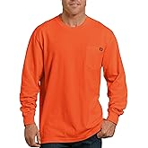 Dickies Men's Long Sleeve Heavyweight Neon Crew Neck Tee Shirt, -bright orange, 2X