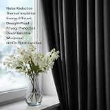 Deconovo Blackout Curtains 2 Panels 46 x 54 Inch Eyelet Thermal Bedroom Living view 9