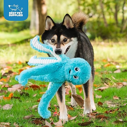 Best Pet Supplies OctoMutant Crinkle Plush Dog Toys for Interactive Play,  Puppy and Senior Indoor Play, Colorf