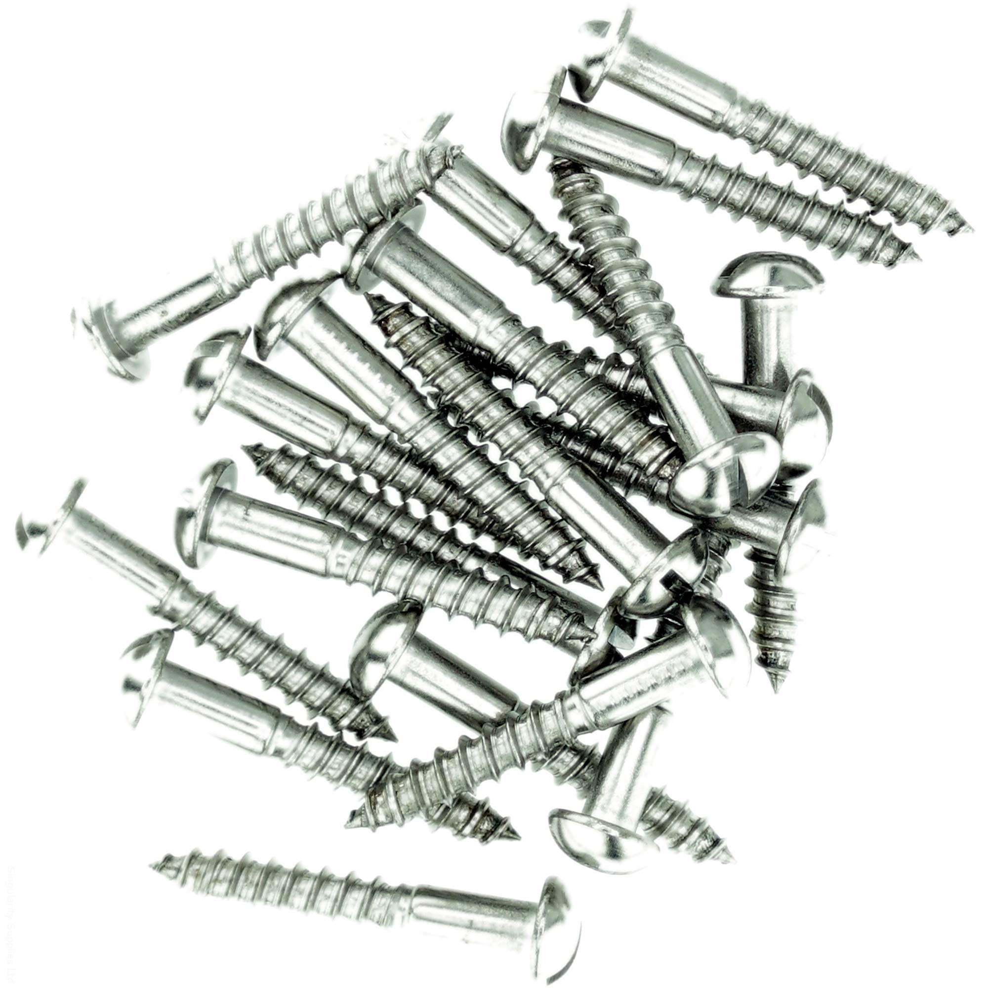 No.3 x 0.4 (2.5mm x 10mm) Slot Pan Wood Screw - Stainless Steel (A2) (Pack of 20)