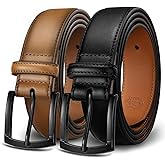 Zitahli Mens belt 2 Pack - Men Leather Belt Design for Work Business and Casual Golf Jeans-Men's Accessories Gifts for Men