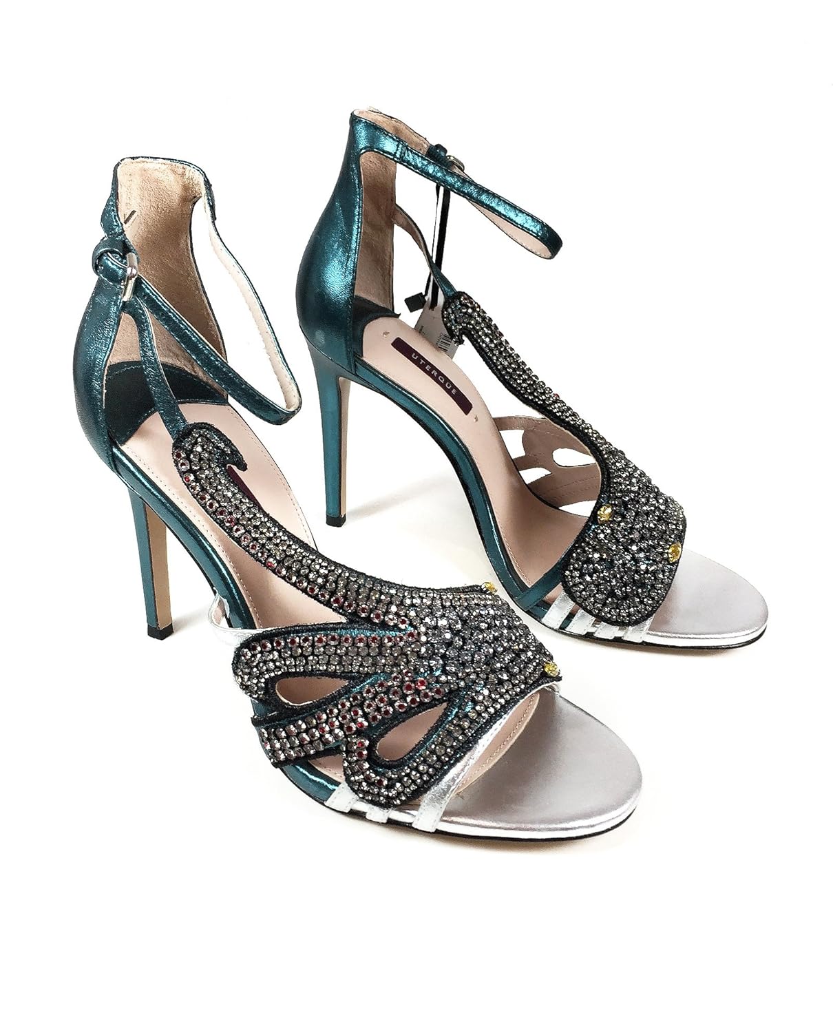 Pin on A shoes heels embellished rhinestone jewelled sandals shoes.