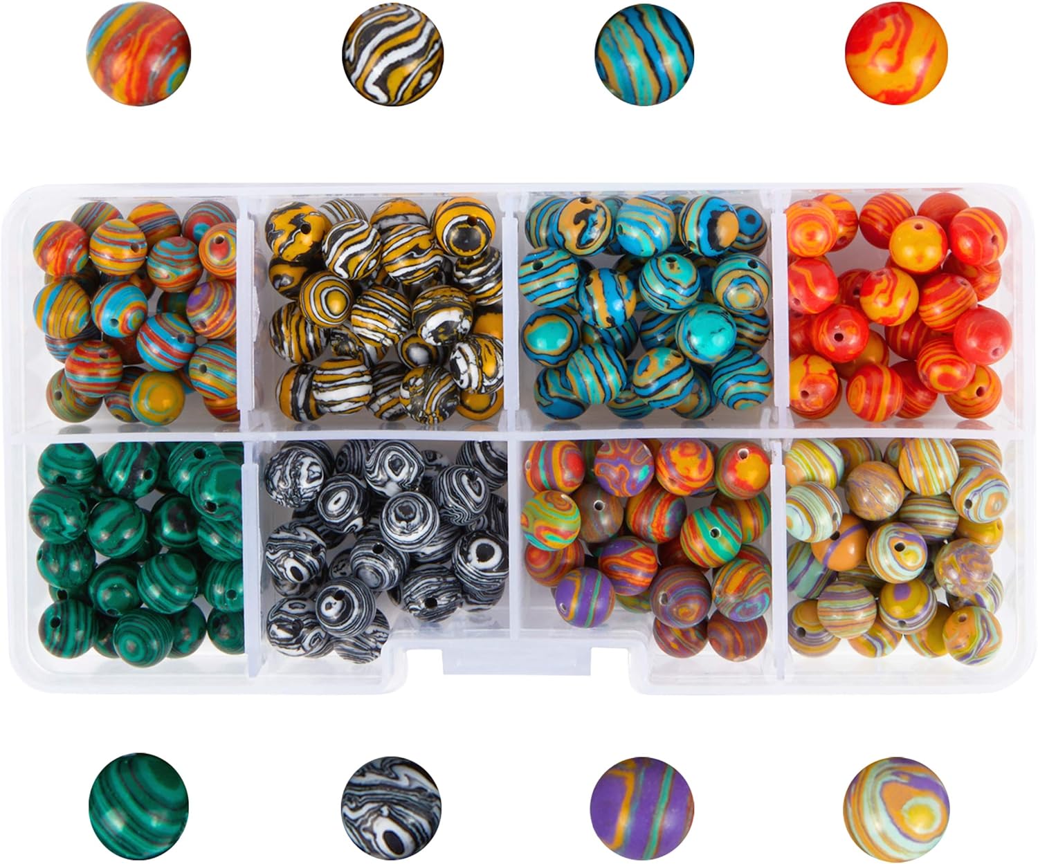 Glass Marble Beads for DIY Jewelry Making (0.25 in, 200