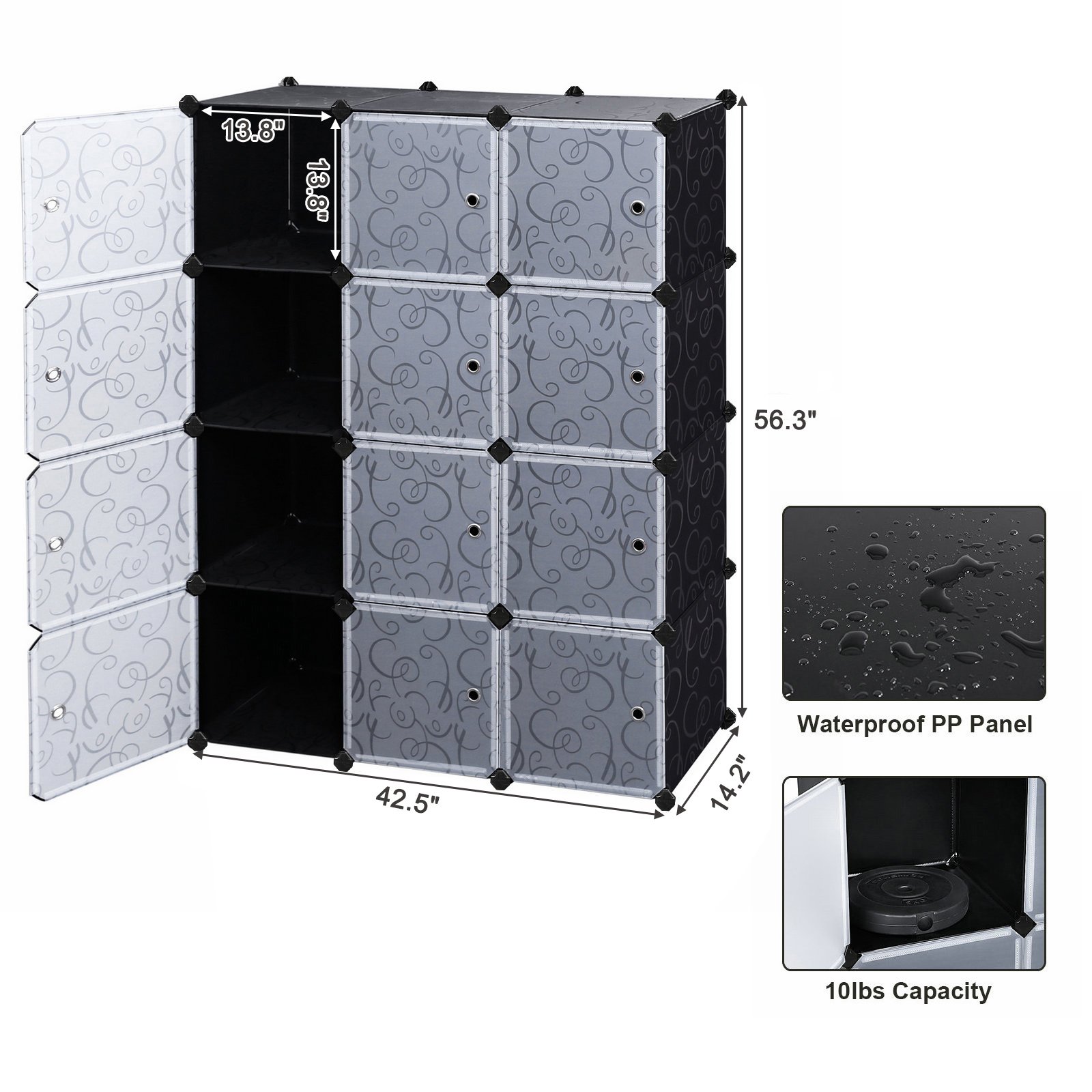 SONGMICS Cube Storage Organizer, 12Cube Closet Storage Shelves, DIY