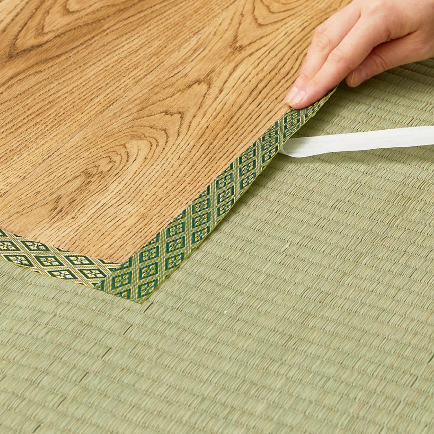 萩原(Hagihara) 畳・ござ・い草ラグの修復用縁テープ グリーン 3m 「No.12」 日本製商品画像