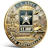 250th Anniversary U.S. Army Commemorative Coin Double-Sided High Relief Design 1775-2025 Military Collector Coin Veteran Gift Patriotic Metal Challenge Coin (Army)