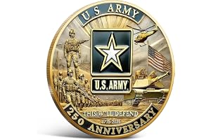 250th Anniversary U.S. Army Commemorative Coin Double-Sided High Relief Design 1775-2025 Military Collector Coin Veteran Gift Patriotic Metal Challenge Coin (Army)