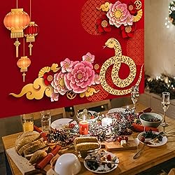 AOFOTO 5x3ft Happy Chinese New Year Banner Backdrop