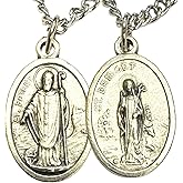 Westmon Works St Patrick and Brigid Medal Necklace Double Sided Italian Metal Medallion on a 24 Inch Endless Chain Patron Saint of Ireland Irish Gift