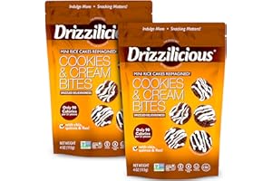 Drizzilicious Mini Rice Cakes Cinnamon Swirl - Rice Crisps, Healthy Snack for Adults and Kids, Flavored Rice Cakes, Vegan, Gluten Free, Allergen Free, Only 90 Calories Per Serving - 4 oz (Pack of 2)