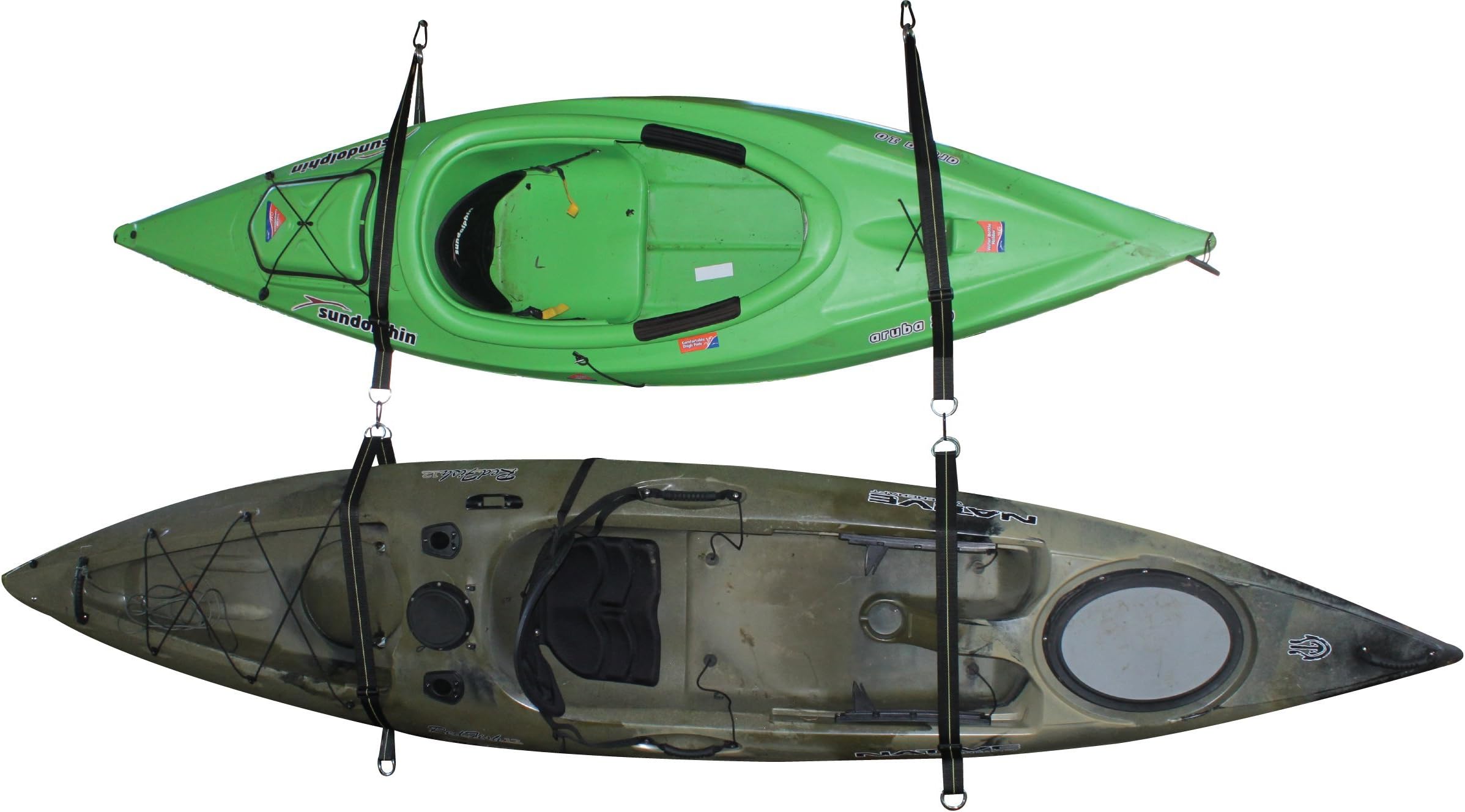 Cajun Tie Downs - Expandable & Adjustable Kayak Storage Hanging Kit