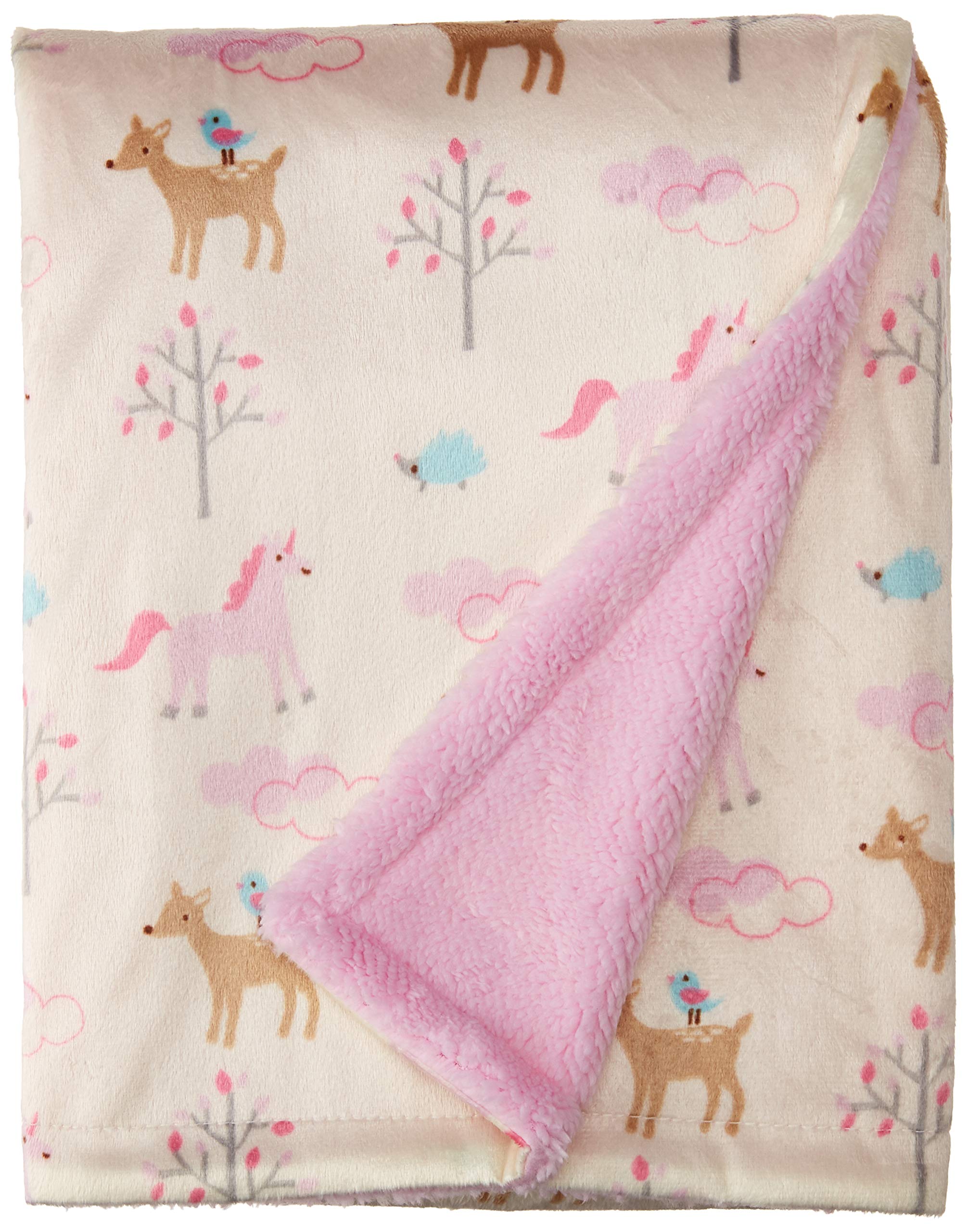 Luvable Friends Unisex Baby Mink Blanket with Sherpa