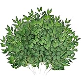 20Pcs Italian Ruscus Greenery, 23" Artificial Silk Stems Garland w/Green Leaf Vines Bendable Faux Hanging Plants Spray for DIY Wedding Arch Bouquet Table Centerpieces Vase Filler and Home Indoor Decor