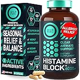 Histamine Block Flavonoids Supplements - Quercetin, Nettle, Atermesia Natural Source Flavonoids - Seasonal Allergy Balance Supplements Histamine Blocker - 60 Homeopathic Allergy Relief D-Hist Caps