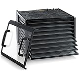 Excalibur 3926TCDB 9-Tray Electric Food Dehydrator with Clear Door Adjustable Temperature Settings and 26-Hour Timer Made in USA, Black